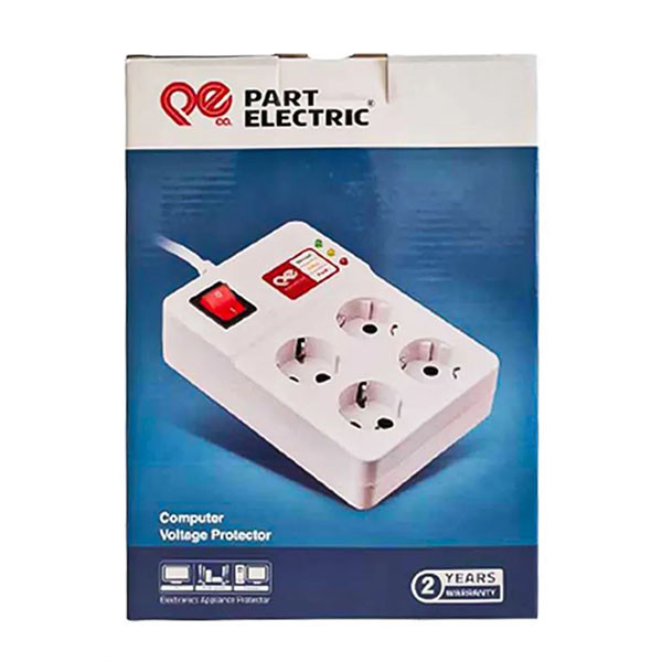 چندراهی برق و محافظ ولتاژ پارت الکتریک مدل PE894-3