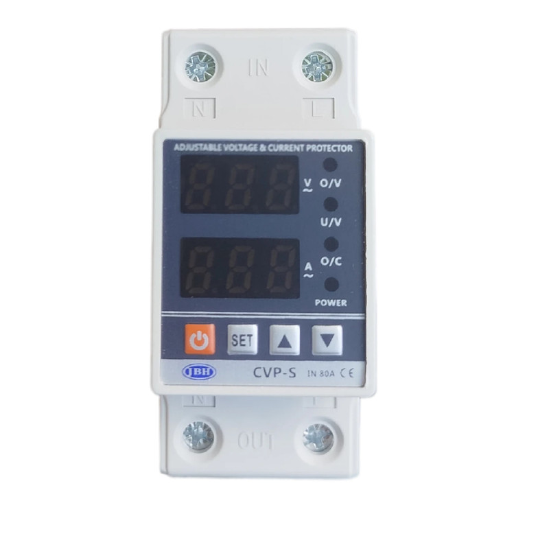 محافظ ولتاژ و جریان تک فاز دیجیتال 80 آمپر جی بی اچ مدل JBH/CVP-S/1PH/80A بسته دو عددی