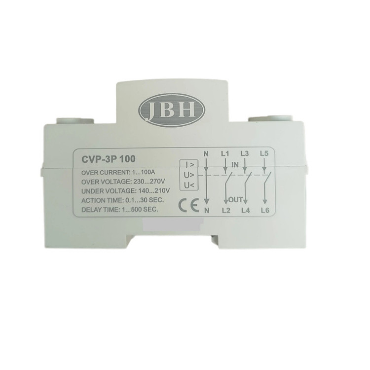 محافظ ولتاژ و جریان سه فاز 100 آمپر جی بی اچ کد JBH/CVP-100/3PH/100A