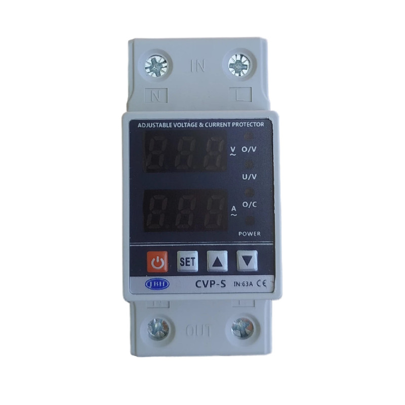 محافظ ولتاژ و جریان تکفاز دیجیتال 63 آمپر جی بی اچ کد JBH/CVP-S/1PH/63A بسته دو عددی