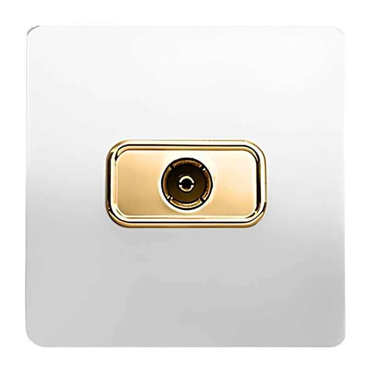 پریز آنتن صنایع آسیا الکتریک مدل کریستال WHI-GLD