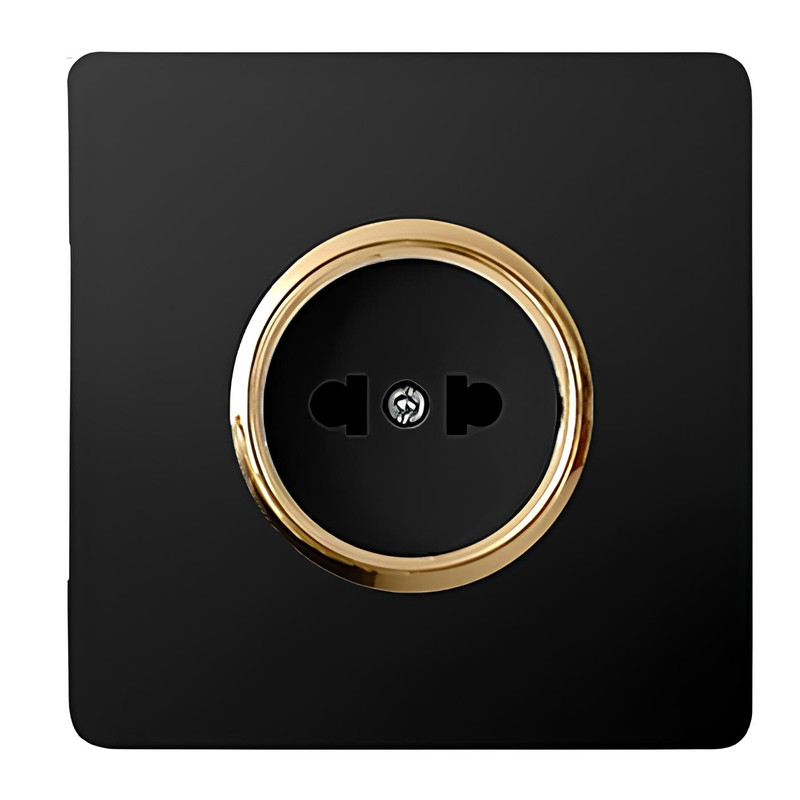 پریز صنایع آسیا الکتریک مدل کریستال BLK-GLD