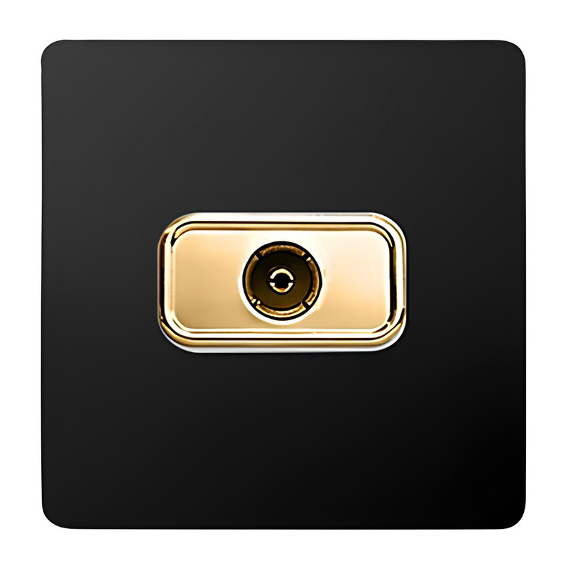 پریز آنتن صنایع آسیا الکتریک مدل کریستال BLK-GLD