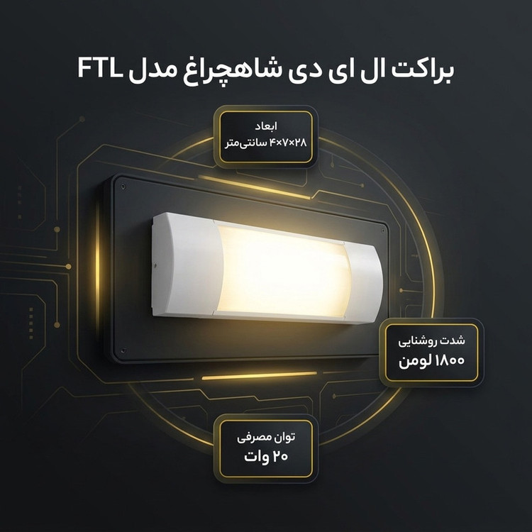 براکت ال ای دی 20 وات شاهچراغ مدل FTL